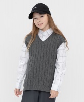 Жилет с V-образным вырезом серый Button Blue, школьная форма для девочек  фото, kupilegko.ru